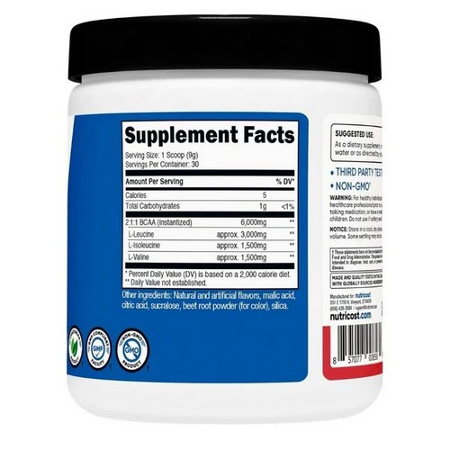 Nutricost, BCAA Powder Strawberry Kiwi, 30 Serving - Image 3