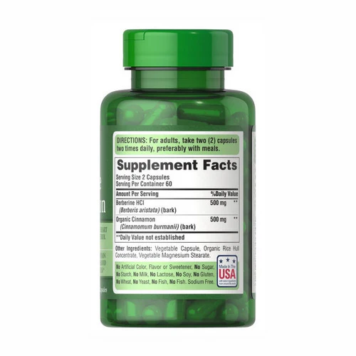 Puritan's Pride, Berberine and Cinnamon, 120 Capsules - Image 3