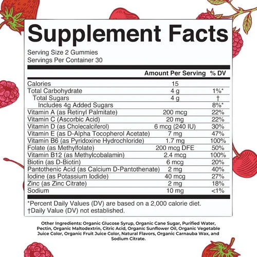 MaryRuth's, Berry Cherry Organic Kids Multivitamin Gummies, 60 Count - Image 2