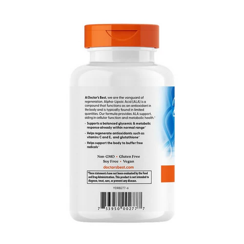 Doctors Best, Alpha-Lipoic Acid, 300 mg, 180 Veggie Caps - Image 3