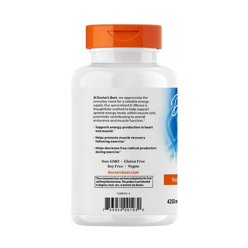 Doctors Best, D-Ribose featuring BioEnergy Ribose, 120 Veggie Caps - Image 3
