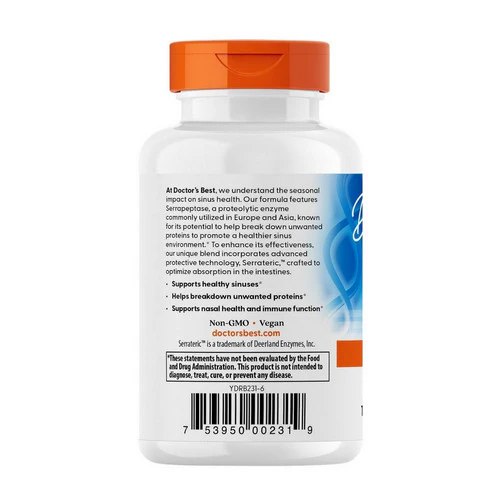 Doctors Best, High Potency Serrapeptase, 90 Veggie Caps - Image 3