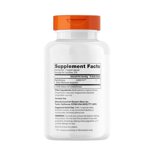 Doctors Best, Nattokinase, 270 Veggie Caps - Image 2