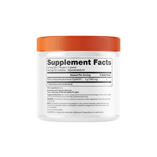 Doctors Best, MSM Powder With OptiMSM, 250 Grams - Image 2