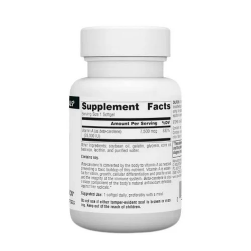Source Naturals, Beta Carotene, 25000 IU, 100 Softgel - Image 2
