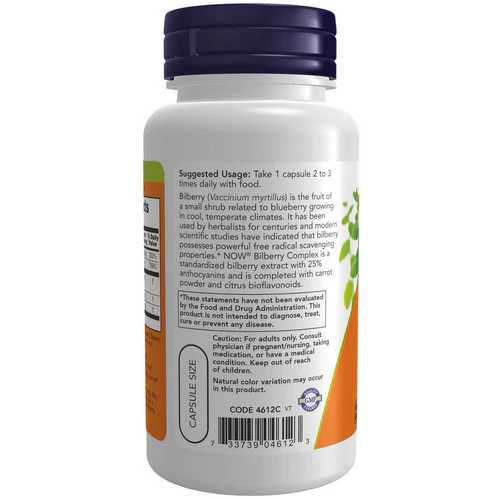 Now Foods, Bilberry Complex, 80 mg, 100 Caps - Image 3