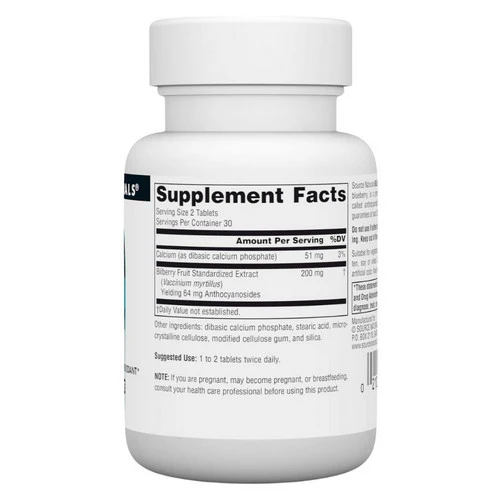 Source Naturals, Bilberry Extract, 100 MG, 60 Tabs - Image 2