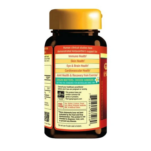 Nutrex Hawaii, BioAstin (Astaxanthin), 4 mg, 60 Caps - Image 3