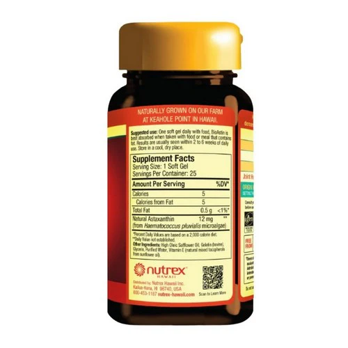 Nutrex Hawaii, BioAstin Hawaiian Astaxanthin, 12 MG, 25 CAPS - Image 2