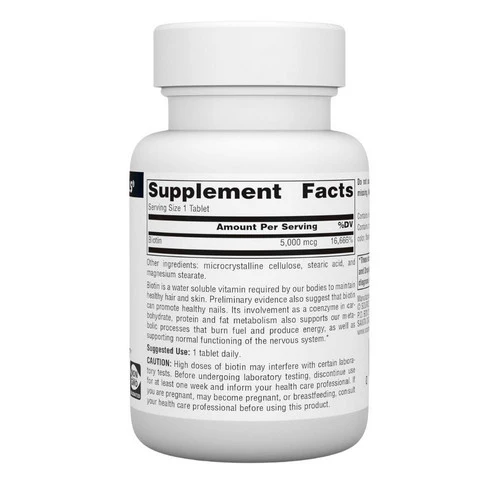 Source Naturals, Biotin, 5 mg, 60 Tabs - Image 2