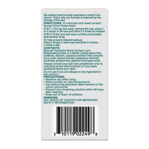 Purpose, Biotrue Hydrating Boost Contact Lens Rehydrating Drops, 0.33 Oz - Image 2