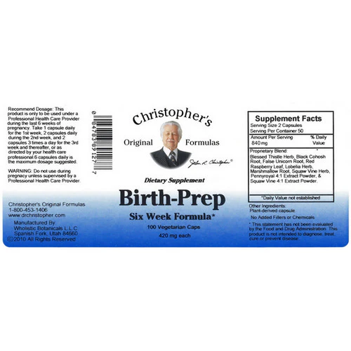 Dr. Christophers Formulas, Birth-Prep, 100 Vegicaps - Image 2