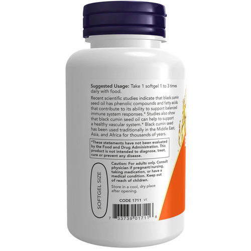 Now Foods, Black Cumin Seed Oil, 1000 Mg, 60 Softgels - Image 2
