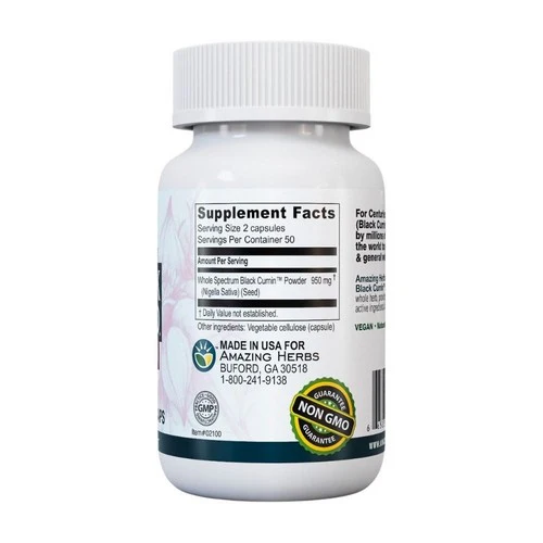 Amazing Herbs, Black Seed, 100 Cap - Image 2