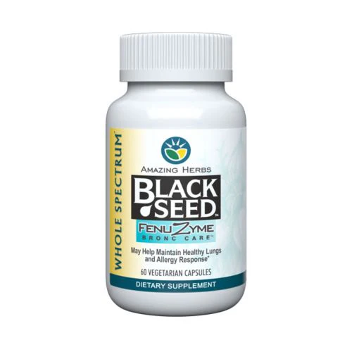 Amazing Herbs, Black Seed Fenuzyme Bronc-Care, 60 caps