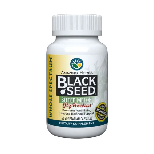 Amazing Herbs, Black Seed with GlyMordica Bitter Melon, 60 Caps