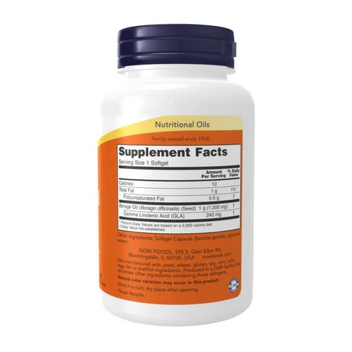 Now Foods, Borage Oil, 1000 mg, 60 Softgels - Image 2