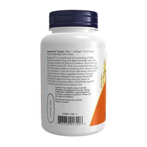 Now Foods, Borage Oil, 1000 mg, 60 Softgels - Image 3