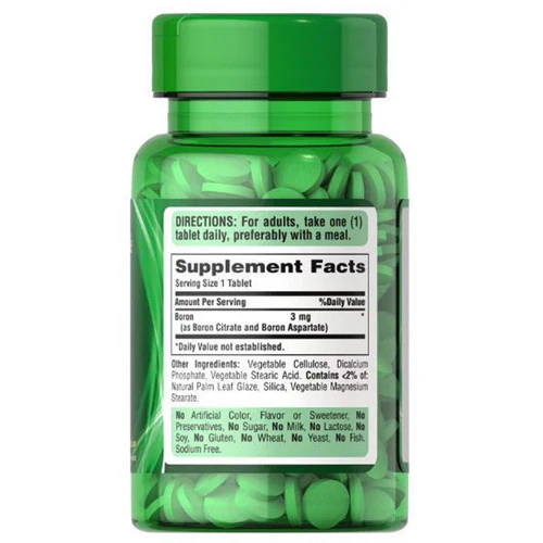 Puritan's Pride, Boron, 3 mg, 100 Tablets - Image 2