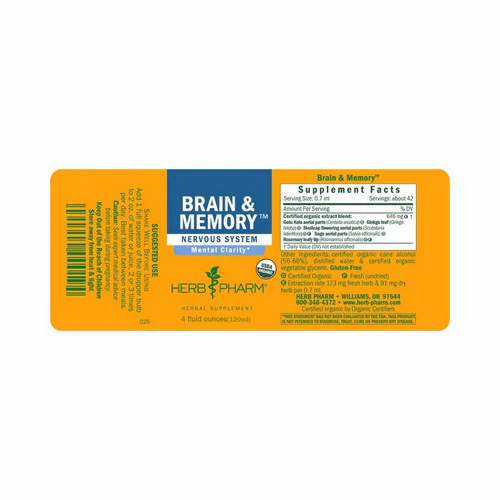 Herb Pharm, Brain & Memory Tonic, 4 oz - Image 2