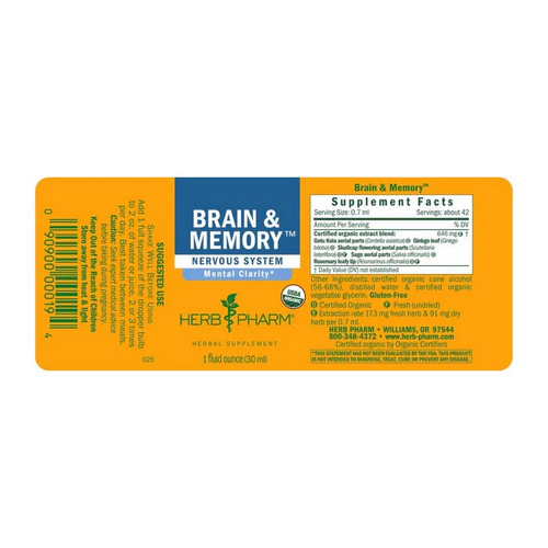 Herb Pharm, Brain & Memory Tonic, 1 oz - Image 2