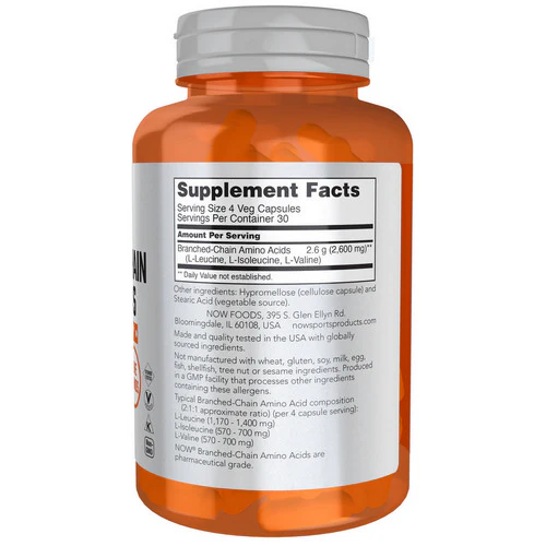Now Foods, Branch Chain Amino Acids, 120 Caps - Image 2