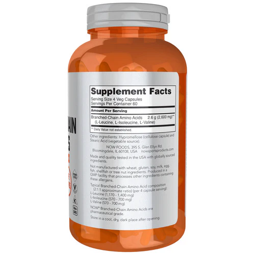 Now Foods, Branched Chain Amino Acids, 240 Caps - Image 2