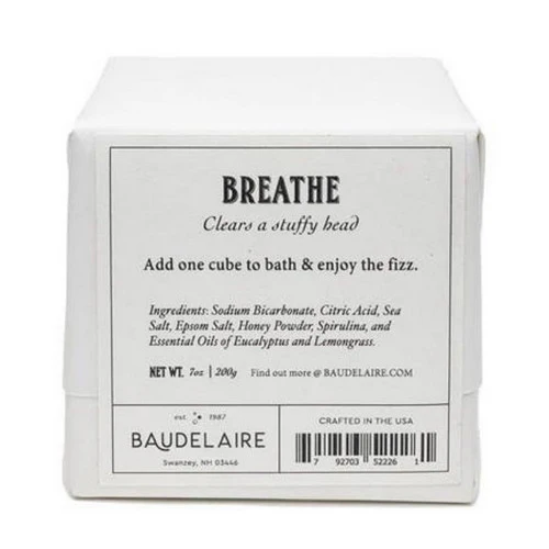 Baudelaire, Breathe Bath Effervescent Cube, 7 Oz - Image 2