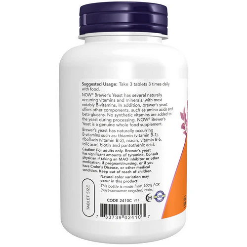 Now Foods, Brewer's Yeast, 650 Mg, 200 Tabs - Image 2