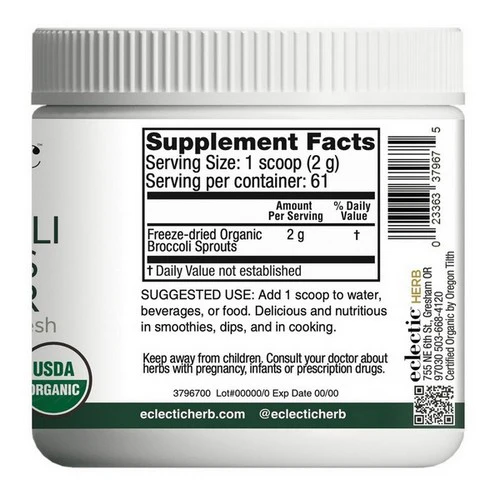 Eclectic Herb, Broccoli Sprouts Powder, 122 Grams - Image 3