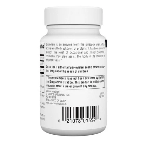Source Naturals, Bromelain, 500 mg, 2000 GDU/G 60 Tabs - Image 3