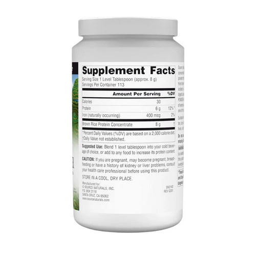 Source Naturals, Brown Rice Protein Powder, 907 Gram, 32 Oz - Image 2