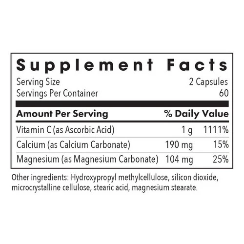 Nutricology/ Allergy Research Group, Buffered Vitamin C With Calcium And Magnesium, 120 Veg Caps - Image 2