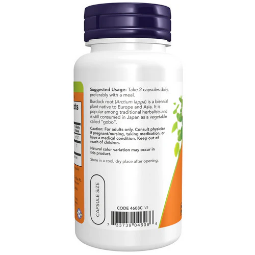 Now Foods, Burdock Root, 430 mg, 100 Caps - Image 3