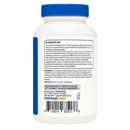 Nutricost, Caffeine Capsules, 200 Mg, 250 Count - Image 2