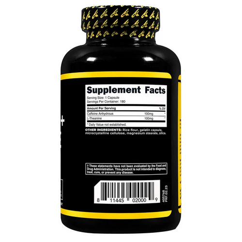 Primaforce, Caffeine + Theanine, 100 Mg + 100 Mg, 180 Caps - Image 3