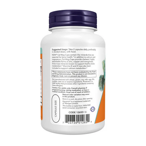 Now Foods, Cal-Mag Caps, 120 Caps - Image 3