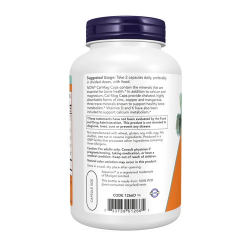 Now Foods, Cal- Mag Caps, 240 Caps - Image 2