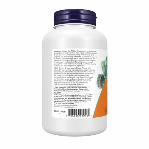 Now Foods, Calcium And Magnesium Powder, w/CITRATE POWDER, 8 Oz - Image 3