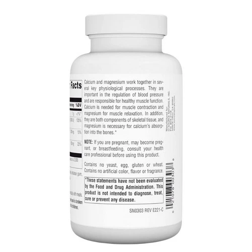 Source Naturals, Calcium and Magnesium, 300 mg, 100 Tabs - Image 3