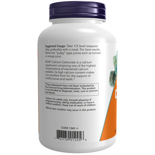 Now Foods, Calcium Carbonate Powder, 12 OZ - Image 3