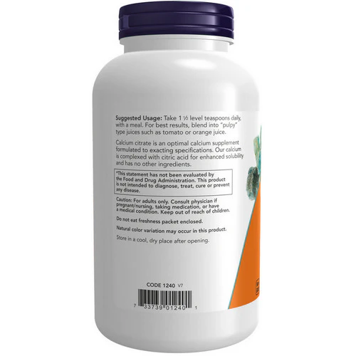 Now Foods, Calcium Citrate, 8 OZ - Image 3