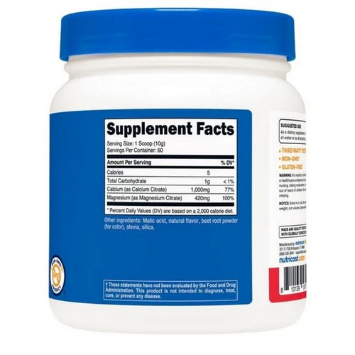 Nutricost, Calcium Citrate Magnesium Citrate Powder Fruit Punch, 1000 Mg/420 Mg, 60 Servings - Image 2
