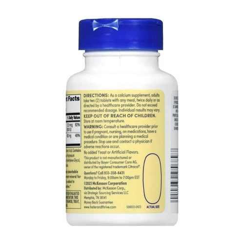 Foster And Thrive, Calcium Citrate + Vitamin D3, 60 Tabs - Image 2