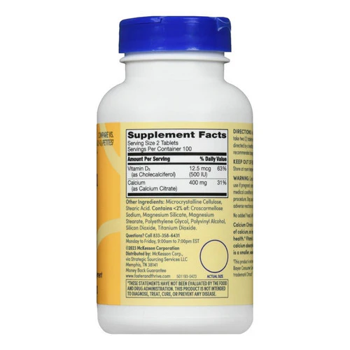 Foster And Thrive, Calcium Citrate + Vitamin D3 Petites Coated, 200 Tabs - Image 3