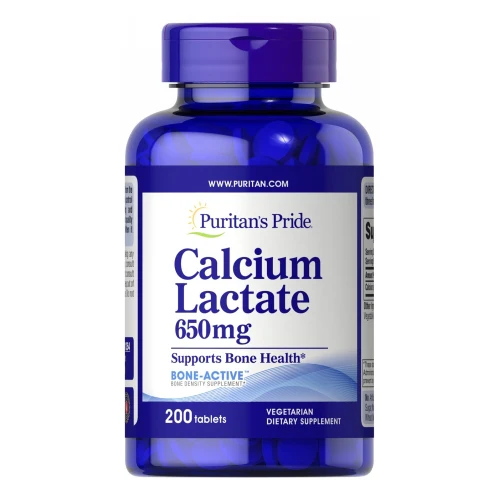 Puritan's Pride, Calcium Lactate, 650 mg, 200 Tablets