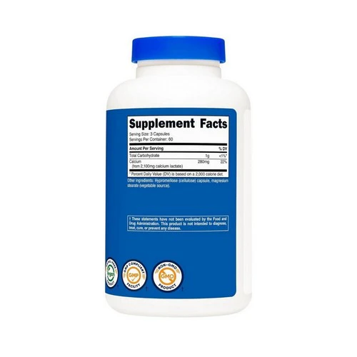 Nutricost, Calcium Lactate Capsules, 2100 Mg, 180 Count - Image 2