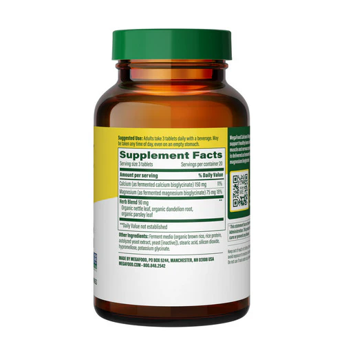 MegaFood, Calcium & Magnesium, 60 Tabs - Image 3