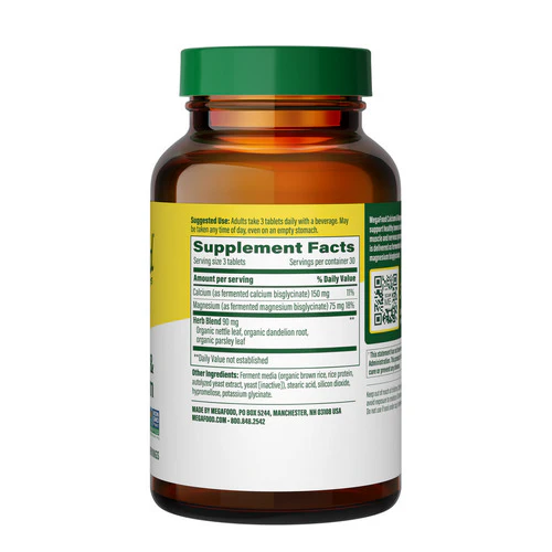 MegaFood, Calcium & Magnesium, 90 Tabs - Image 3
