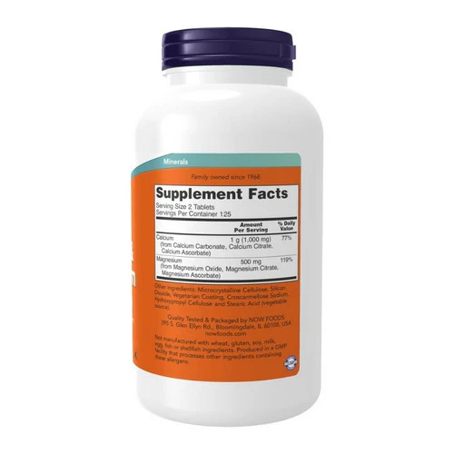 Now Foods, Calcium-Magnesium, 500/250 mg, 250 Tabs - Image 2
